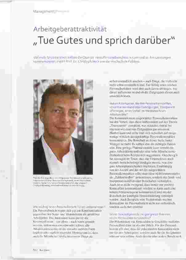 Vorschauseite 1: Arbeitgeberattraktivität „Tue Gutes und sprich darüber“