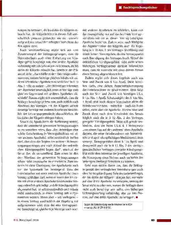 Vorschauseite 2: Arzneimittelversorgung von Heimbewohnern OLG Cellevom 11.11.2015 (4 U 61/15)
