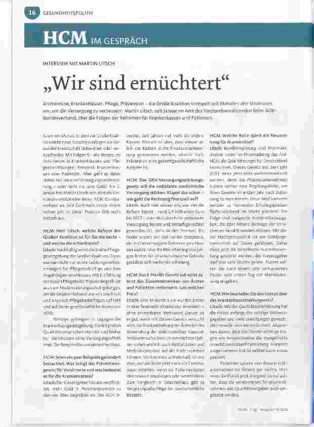 Vorschauseite 1: Wir sind ernüchtert