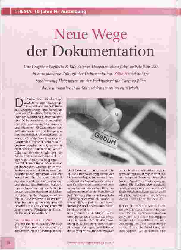 Vorschauseite 1: Neue Wege der Dokumentation