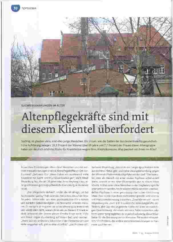 Vorschauseite 1: Altenpflegekräfte sind mit diesem Klientel überfordert