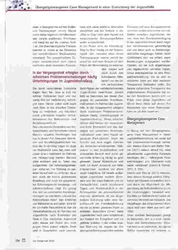 Vorschauseite 3: Übergangsbezogenes Case Management in einer Einrichtung der Jugendhilfe