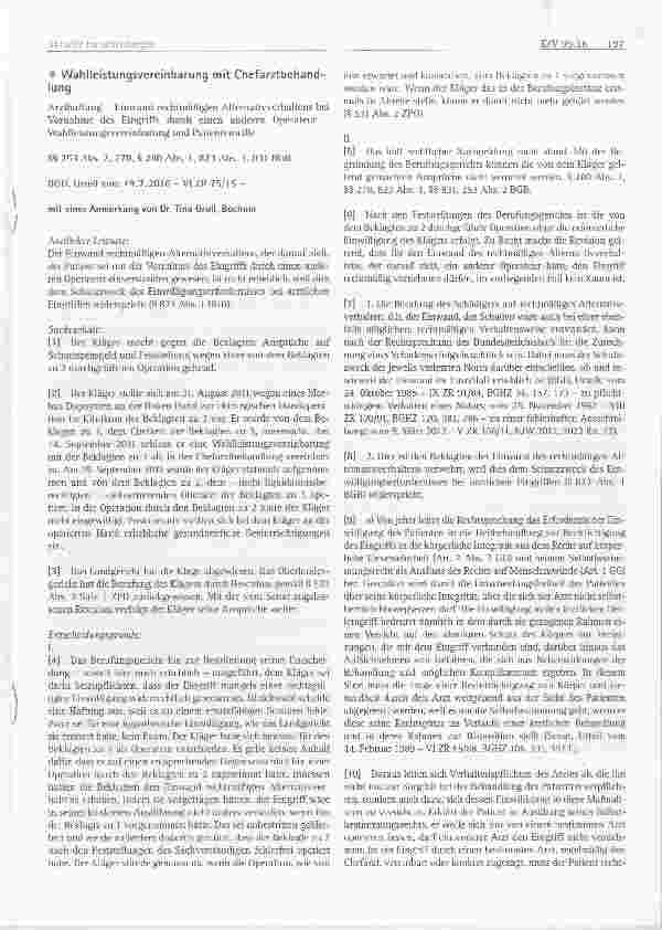 Vorschauseite 1: Wahlleistungsvereinbarung mit Chefarztbehandlung