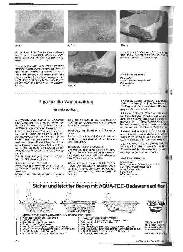Vorschauseite 2: Salzkompressen und Kunstseiden-Verbande bei Dekubitalund Ulcus cruris-Geschwüren