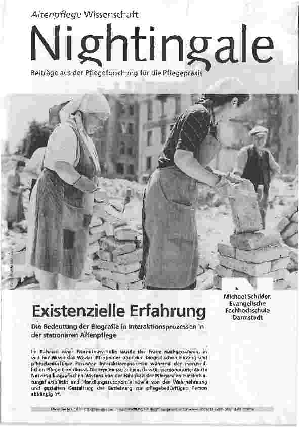 Vorschauseite 1: Existenzielle ErfahrungDie Bedeutung der Biografie in Interaktionsprozessen in der stationären Altenpflege