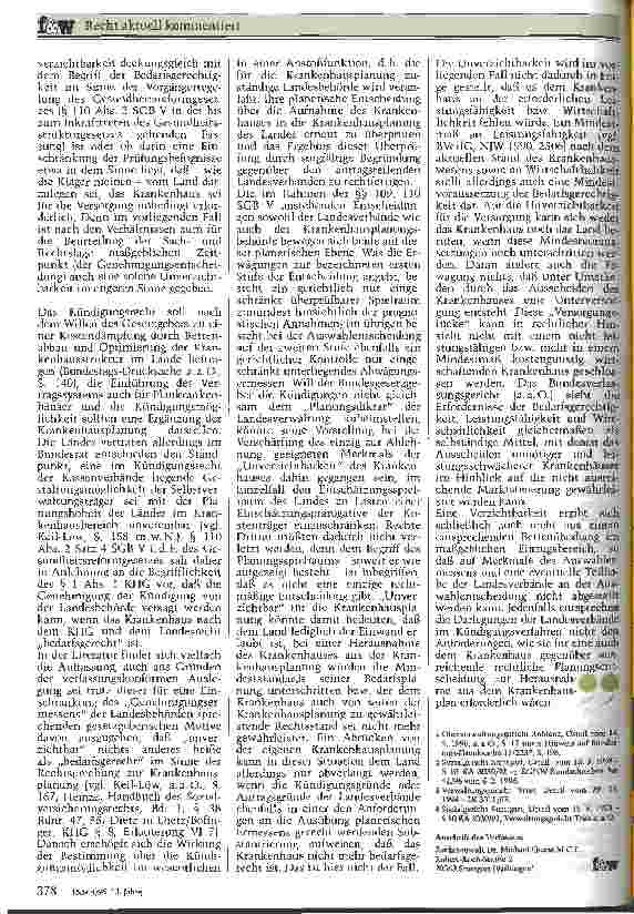 Vorschauseite 3: Recht aktuell kommentiert Neues Urteil zur Kündigung von Plankrankenhäuser