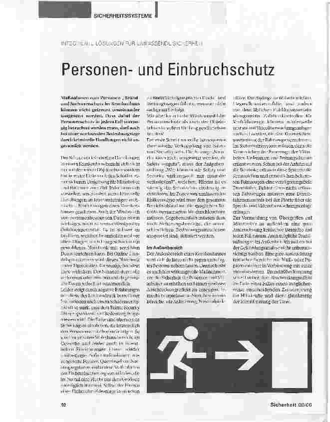 Vorschauseite 1: Personenund EinbruchschutzINTEGRIERTE LÖSUNGEN FÜR UMFASSENDE SICHERHEIT
