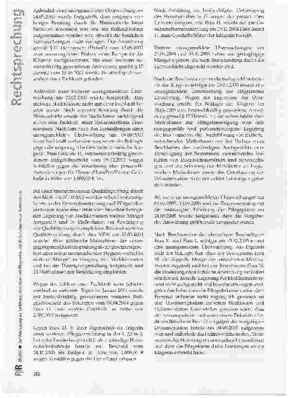 Vorschauseite 2: Zur Untersagung der Fortführung eines Altenund Pflegeheims und die Aufnahme neuer Heimbewohner