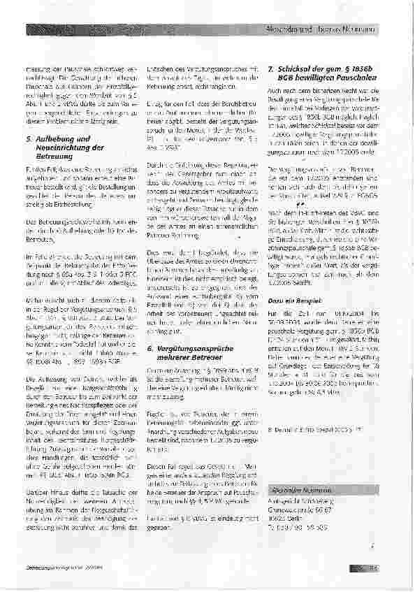 Vorschauseite 4: Zur praktischen Umsetzung des ab 1.7.2005 geltenden Vergütungssystems