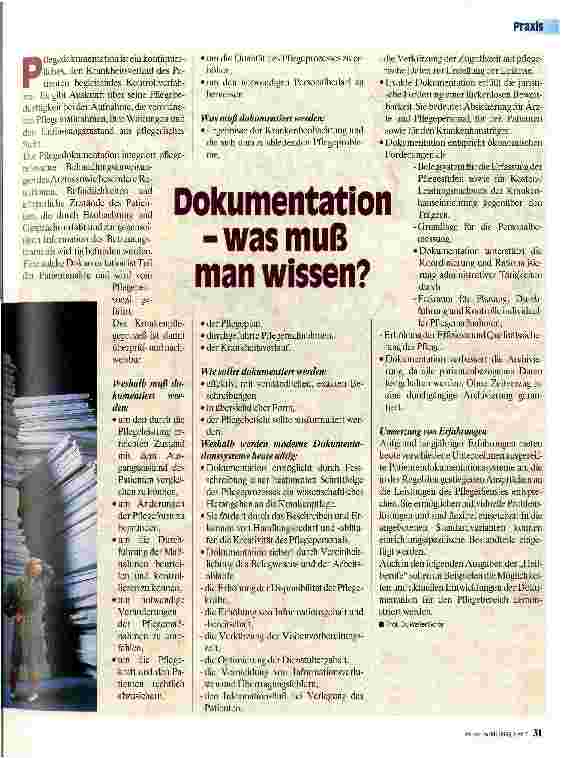 Vorschauseite 1: Dokumentation - was muß man wissen?