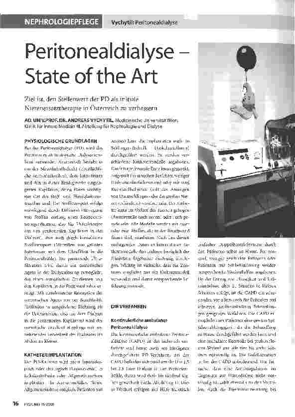 Vorschauseite 1: Peritonealdialyse -State of the Art