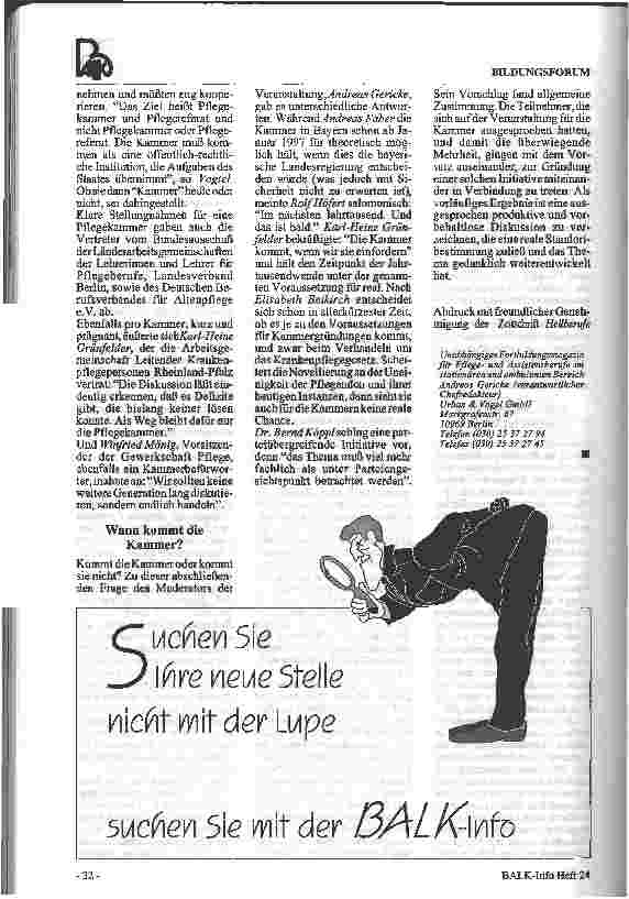 Vorschauseite 4: Pflegekammer kontrovers