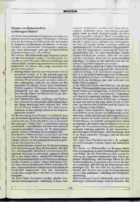 Vorschauseite 4: Stellenwert und eigene Erfahrungen mit ballaststoffreichen Trink-und Sondennahrungen