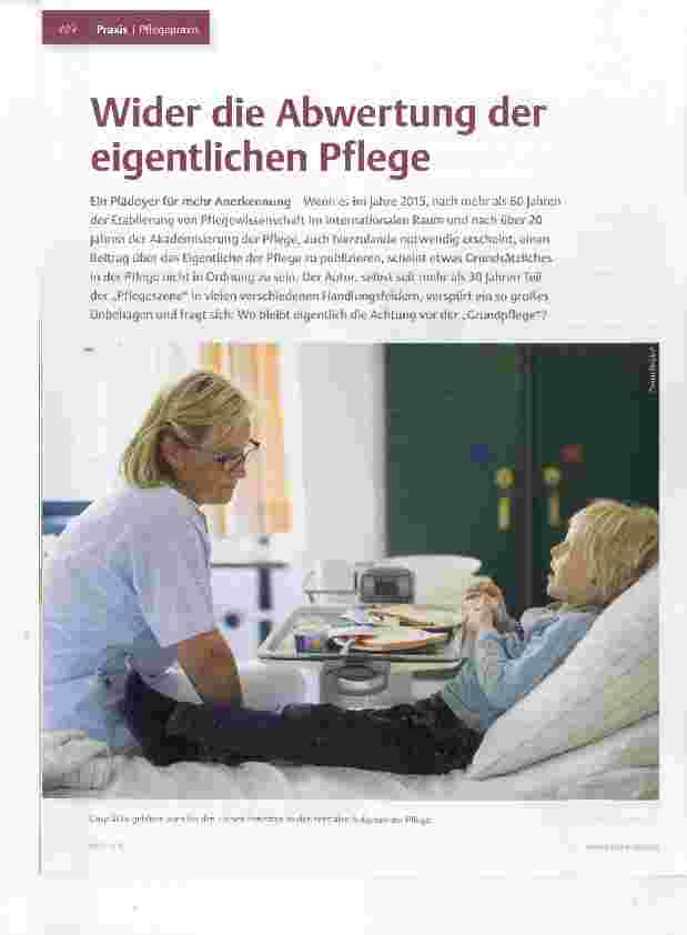 Vorschauseite 1: Wider die Abwertung der eigentlichen Pflege