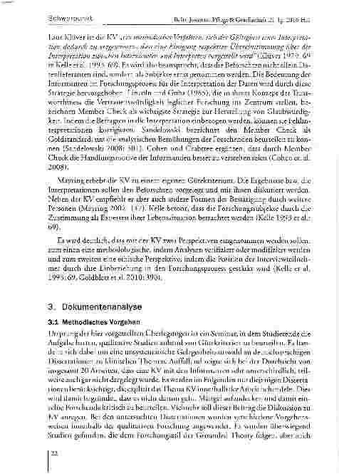 Vorschauseite 3: Die kommunikative Validierung als Gütekriterium in der deutschsprachigen qualitativen pflegewissenschaftlichen Forschung