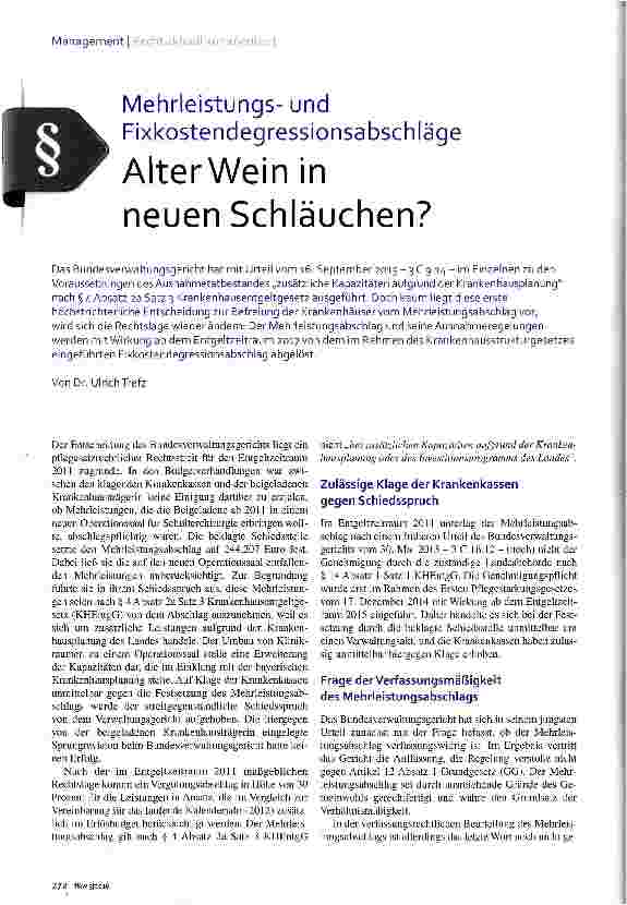 Vorschauseite 1: Alter Wein in neuen Schläuchen?
