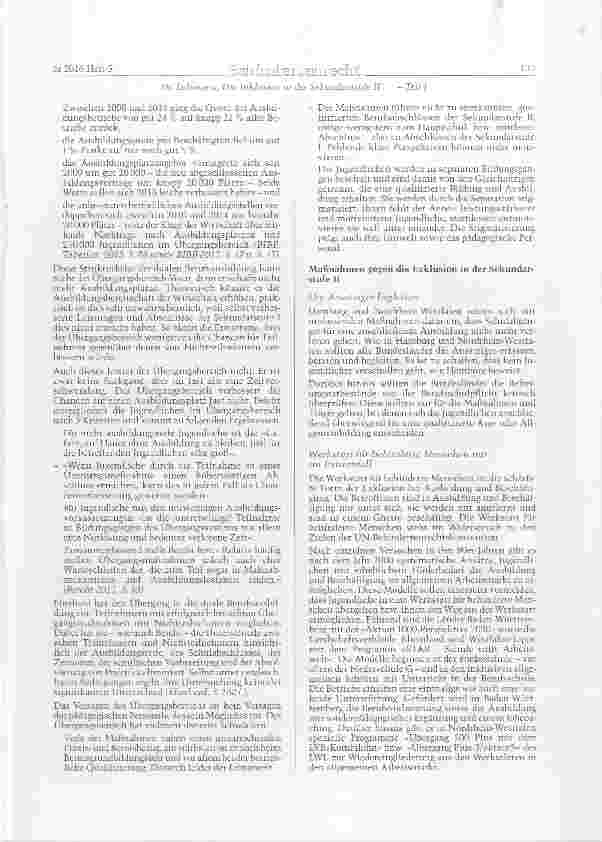 Vorschauseite 5: Die Inklusion in der Sekundarstufe II ist die größte Herausforderung Teil I