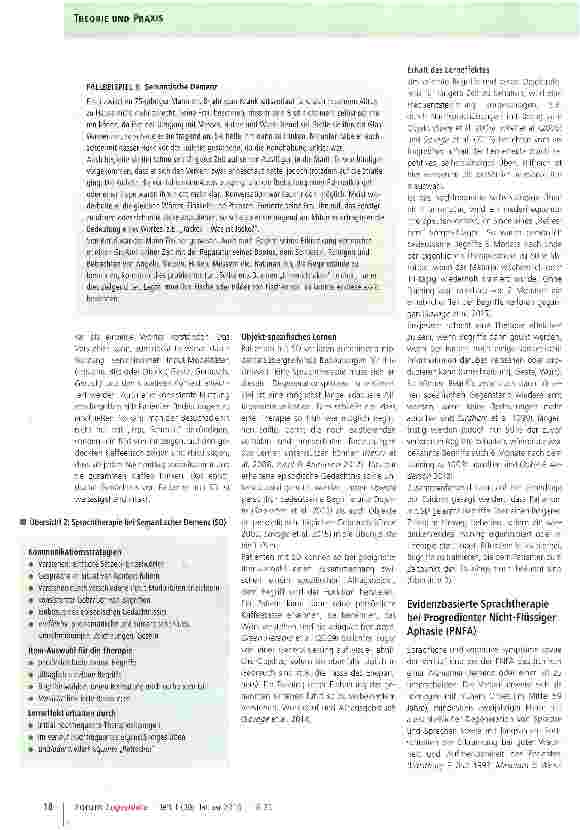 Vorschauseite 3: Evidenzbasierte Sprachtherapie bei Primär Progredienten Aphasien (PPA)