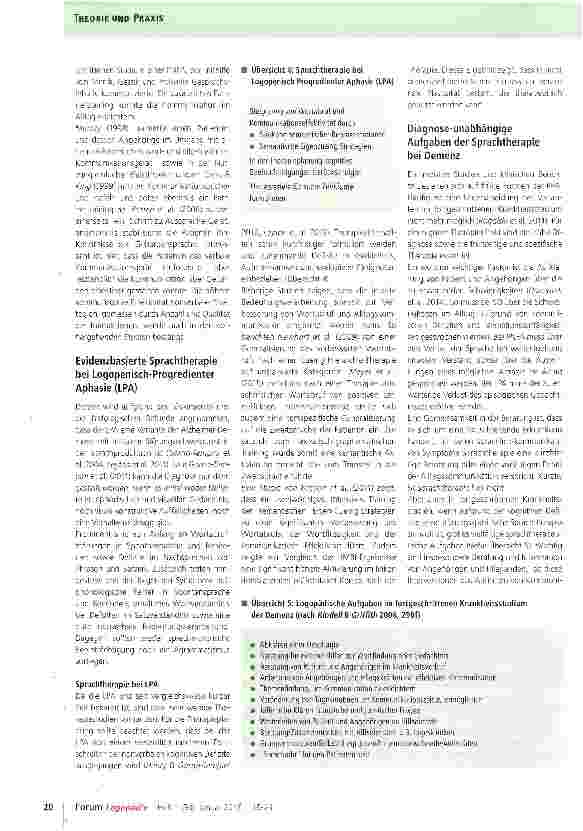 Vorschauseite 5: Evidenzbasierte Sprachtherapie bei Primär Progredienten Aphasien (PPA)