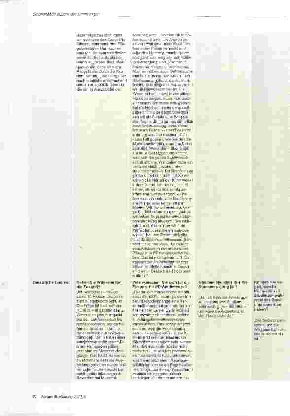 Vorschauseite 5: Schulleitende äußern sich zur Ausbiidung von Pflege-Dual-Studierenden