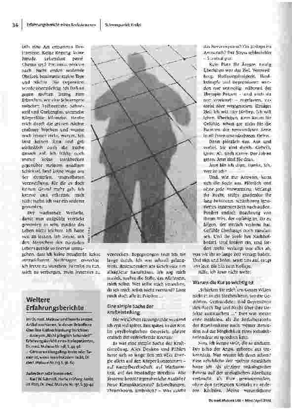 Vorschauseite 3: Der EntlassungsschockErfahrungsbericht eines Krebskranken