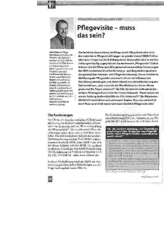 Vorschauseite 1: Pflegevisite - muss das sein?