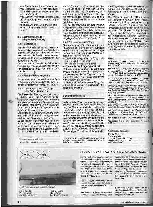 Vorschauseite 4: Voraussetzung für die Einführung der Pflegeplanung Teil III