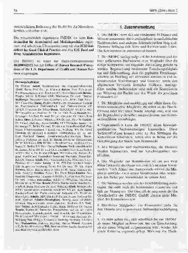 Vorschauseite 2: Verfahrensordnung der International Medical & Dental Ethics Commission (Ethik-Kommission / Institutional Review Board /Privacy Board)