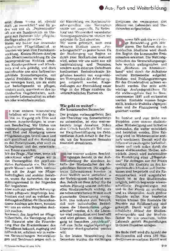 Vorschauseite 3: Aus der Praxis in die Forschung und zurück - Universität Witten/Herdecke: Pflegende beschreiten einen anderen Weg -