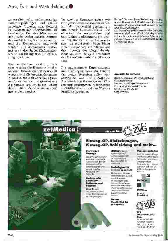 Vorschauseite 4: Aus der Praxis in die Forschung und zurück - Universität Witten/Herdecke: Pflegende beschreiten einen anderen Weg -