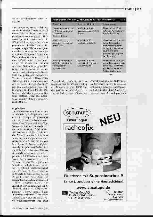 Vorschauseite 2: Temperaturkontrolle nach OP - Sinnvolle Maßnahme oder überholter Ritus?