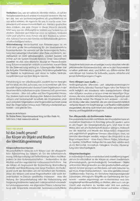 Vorschauseite 1: Ist das (noch) gesund?Der Körper als Objekt und Medium der Identitätsgewinnung