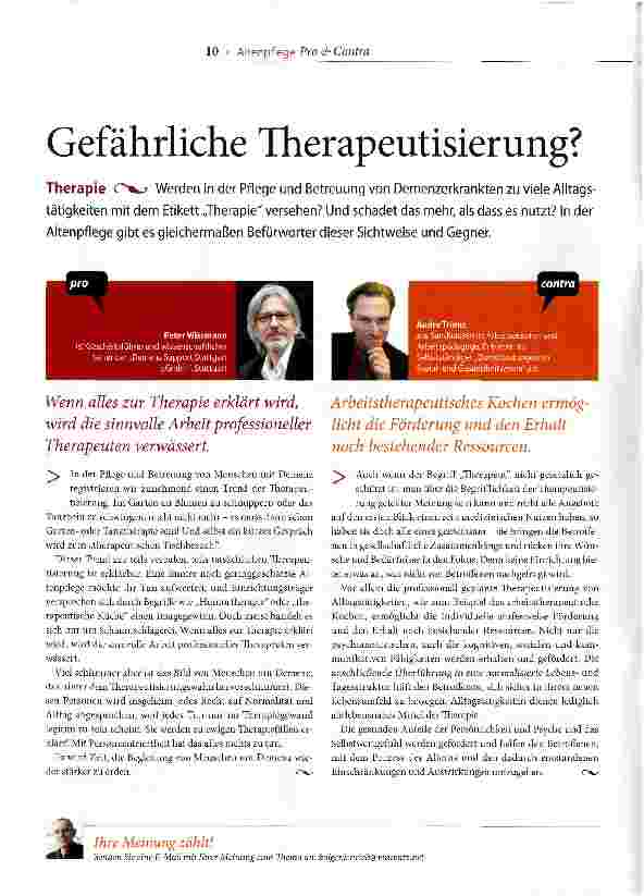 Vorschauseite 1: Gefährliche Therapeutisierung?