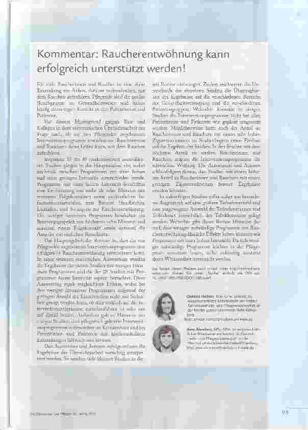Vorschauseite 2: Rauchfrei durch pflegerische Unterstützung?