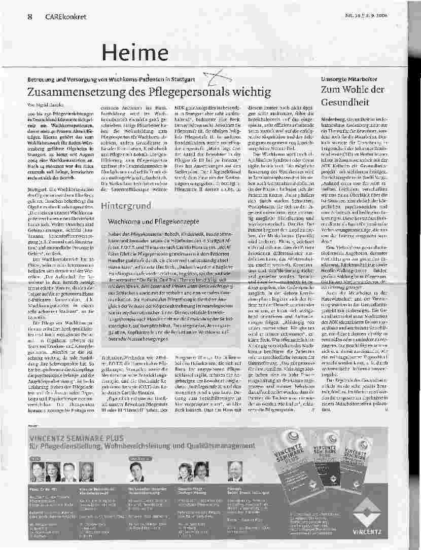 Vorschauseite 1: Zusammensetzung des Pflegepersonals wichtig