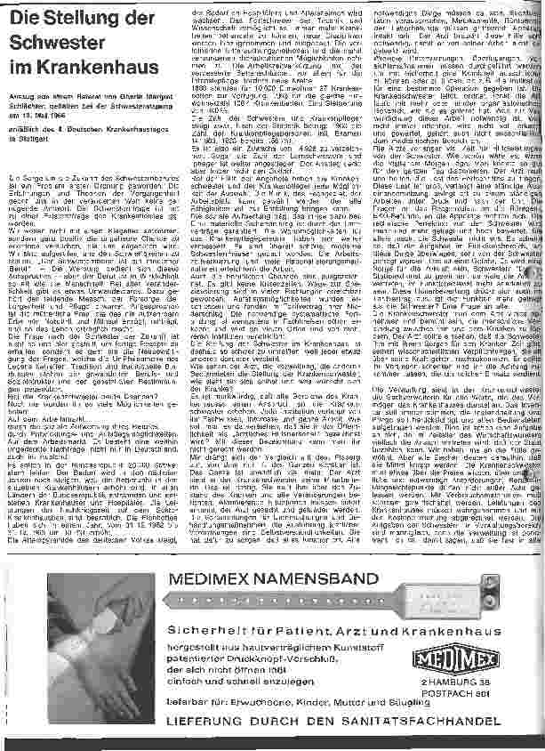 Vorschauseite 1: Die Stellung der Schwester im Krankenhaus Auszug aus einem Referat