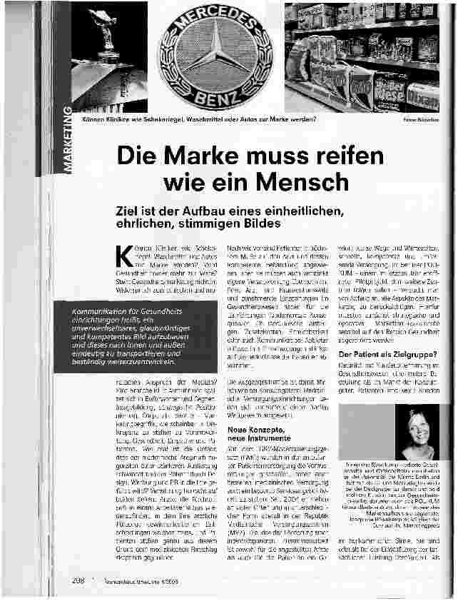 Vorschauseite 1: Die Marke muss reifen wie ein Mensch