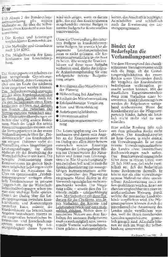 Vorschauseite 2: Hat die Selbstkostenerstattung ausgedient? Krankenhauspflegesätze 1986