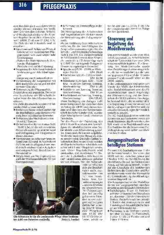 Vorschauseite 2: Ein neues Modell erleichtert den Pflegenden das Leben Feste Arbeitszeiten und Zimmerpflege/Teil 1