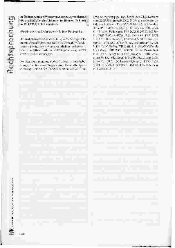 Vorschauseite 4: Zur Zulässigkeit einer Fixierungsmaßnahme
