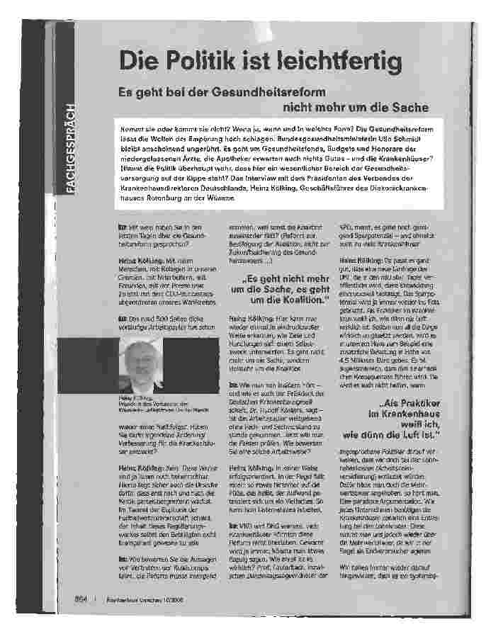 Vorschauseite 1: Die Politik ist leichtfertig