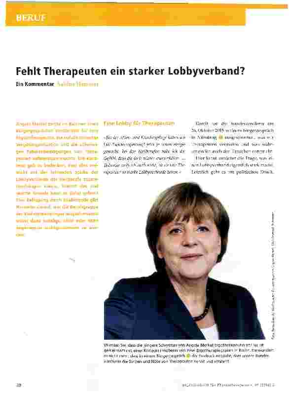 Vorschauseite 1: Fehlt Therapeuten ein starker Lobbyverband?