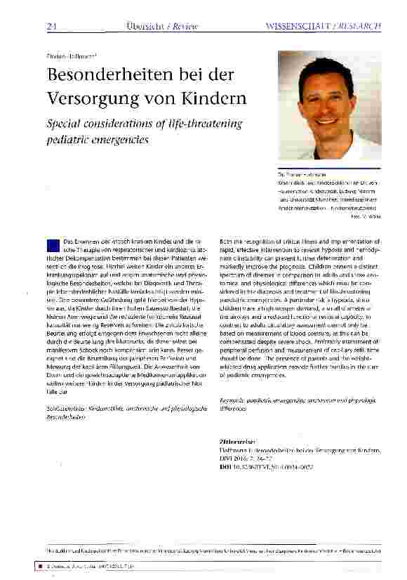 Vorschauseite 1: Besonderheiten bei der Versorgung von Kindern
