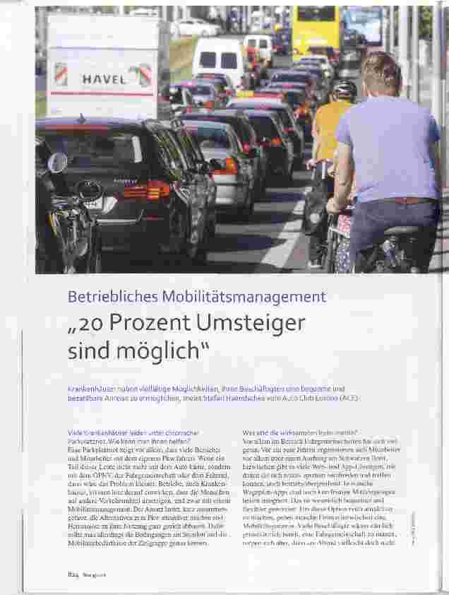 Vorschauseite 1: Betriebliches Mobilitätsmanagement „20 Prozent Umsteiger sind möglich