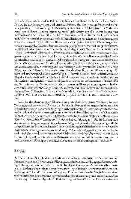 Vorschauseite 6: Zwischen Überwachung und Fürsorge - Perspektiven der ethischen Debatte um Monitoringtechniken im häuslichen Umfeldälterer Menschen