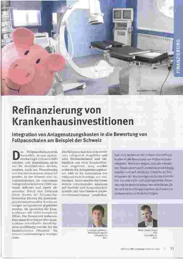 Vorschauseite 1: Refinanzierung von Krankenhausinvestitionen