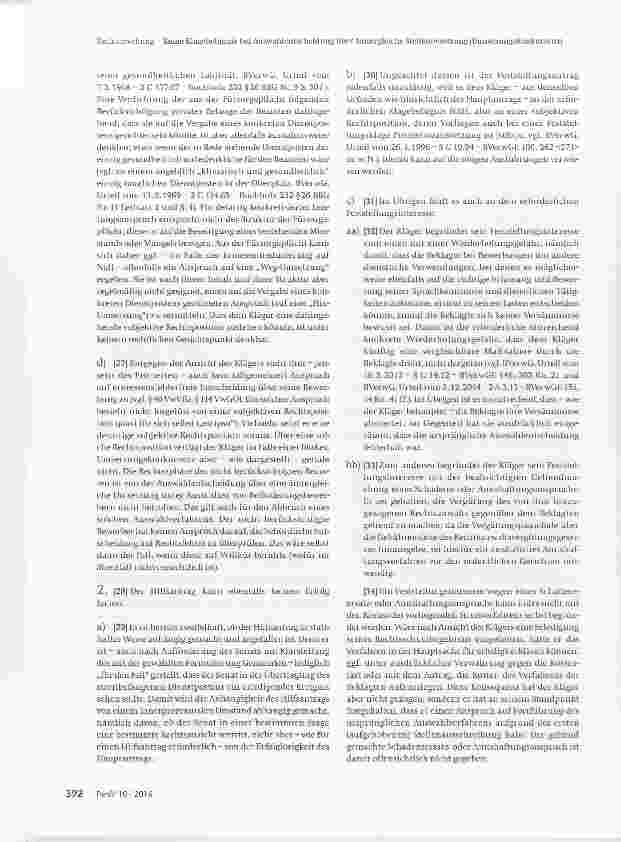 Vorschauseite 4: Keine Klagebefugnis bei Auswahlentscheidung über ämtergleiche Stellenbesetzung (Umsetzungskonkurrenz)