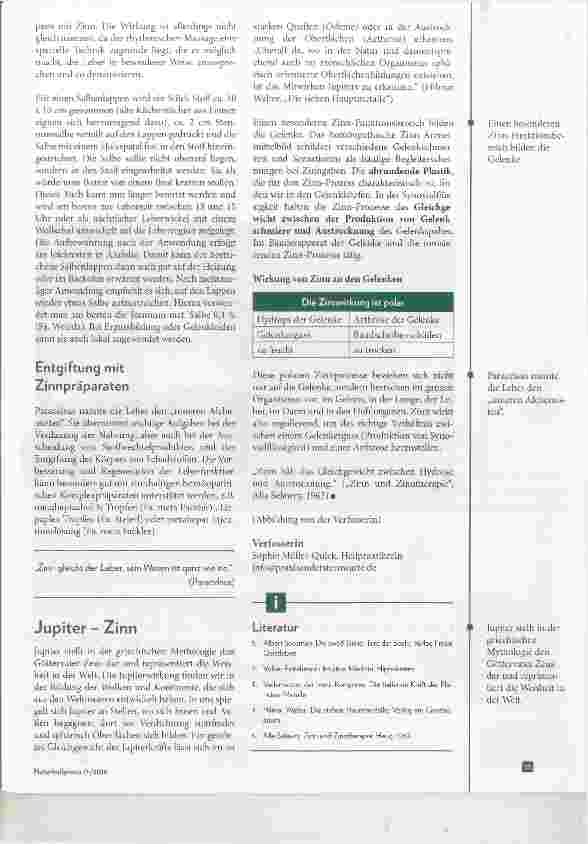 Vorschauseite 4: Zinn bei rheumatischen Erkrankungen