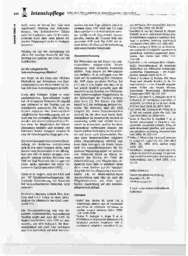 Vorschauseite 2: Die subglottische Sekretabsaugung -ein Update