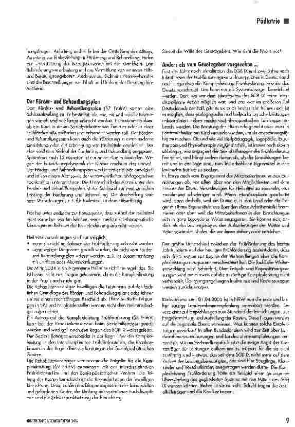Vorschauseite 4: Komplexleistung Frühförderung nach dem SGB IXVortrag auf dem 50. Ergotherapiekongress vom 26. -29. 05. 2005 in Köln